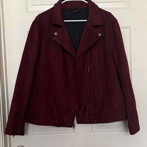 Chic Burgundy Leather Jacket for Women